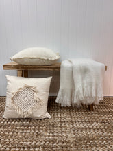 Cream Macrame Cotton Cushion with Fringing 50x50cm